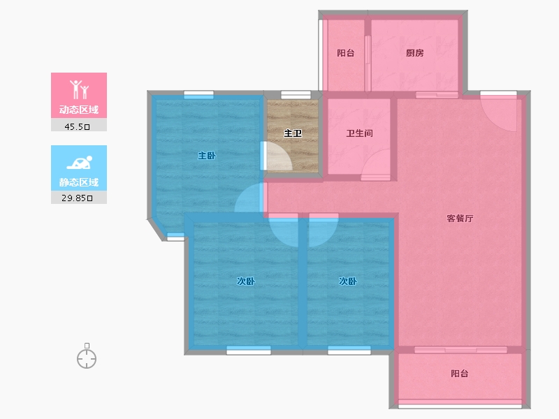 广东省-深圳市-前海花园-69.33-户型库-动静分区