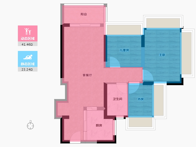 广东省-深圳市-中海时光境-56.77-户型库-动静分区