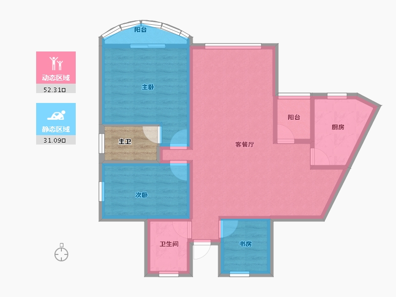 广东省-深圳市-汇景豪苑-77.60-户型库-动静分区