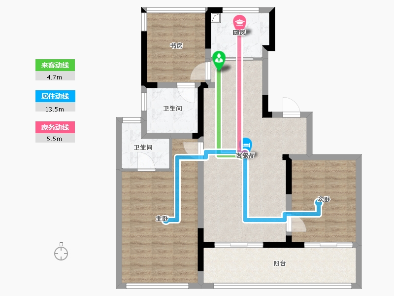 江苏省-南通市-绿城桂语江南-84.00-户型库-动静线