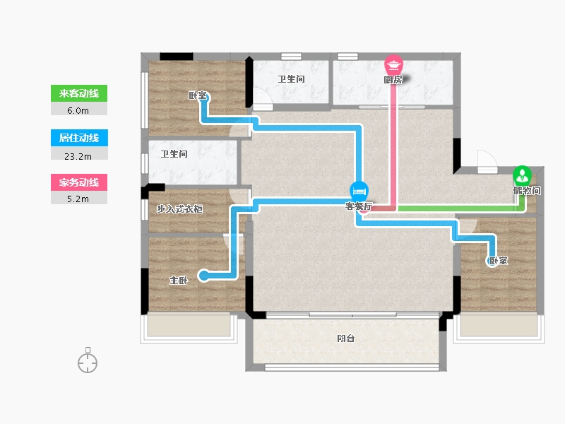 湖北省-武汉市-中国电建地产·汉口公馆-108.00-户型库-动静线