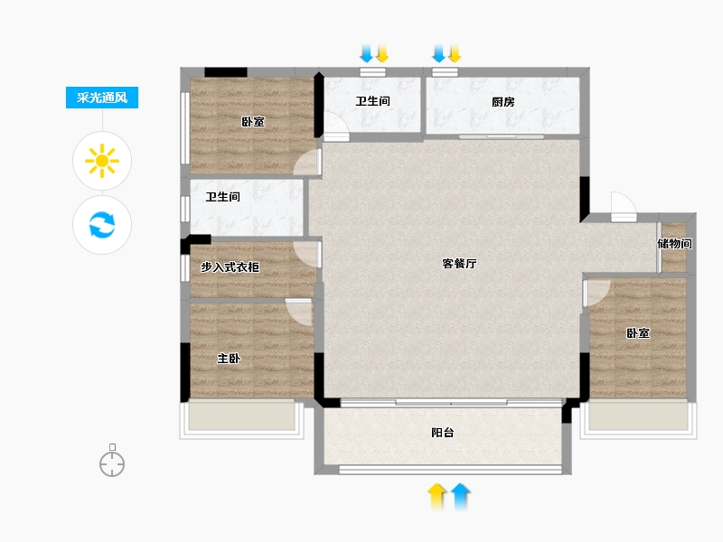 湖北省-武汉市-中国电建地产·汉口公馆-108.00-户型库-采光通风