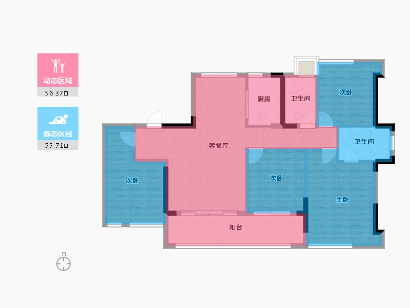 福建省-福州市-联发臻榕府-100.80-户型库-动静分区