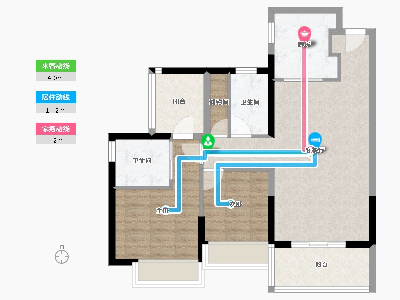 黑龙江省-鹤岗市-鼎胜金域阳光家园-71.20-户型库-动静线