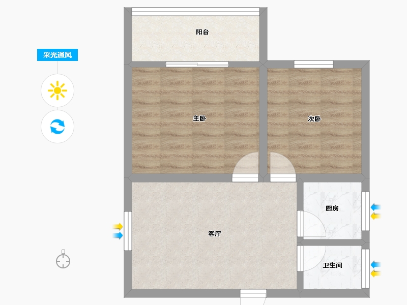 广东省-深圳市-康佳苑-50.04-户型库-采光通风