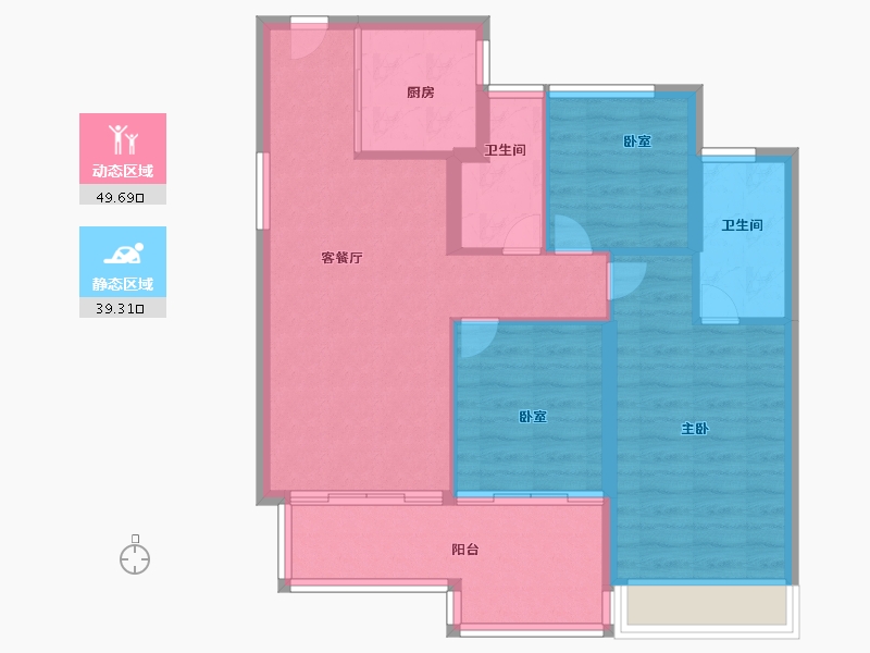 河南省-郑州市-信达天樾九章-80.20-户型库-动静分区