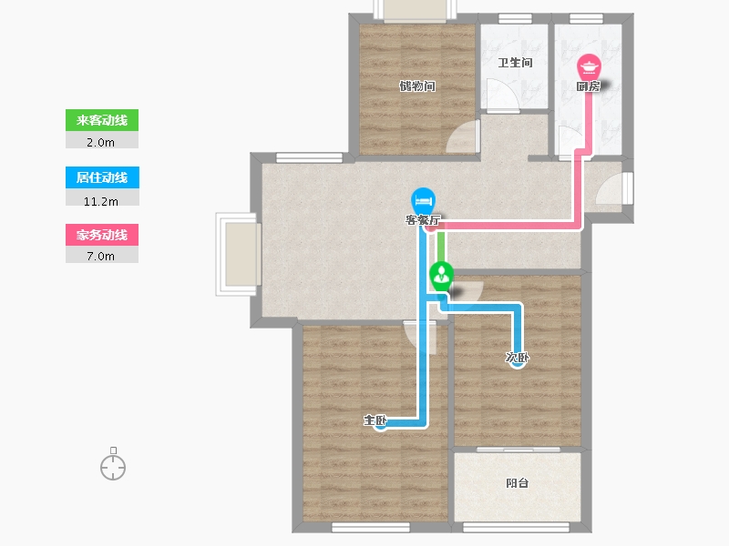 江苏省-苏州市-和泰家园-南区-84.00-户型库-动静线