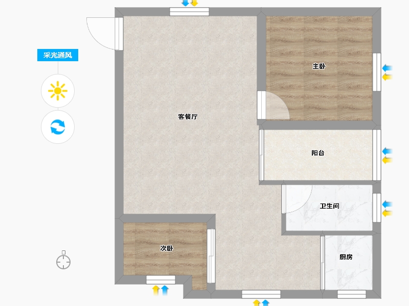 广东省-深圳市-时代骄子大厦-52.54-户型库-采光通风