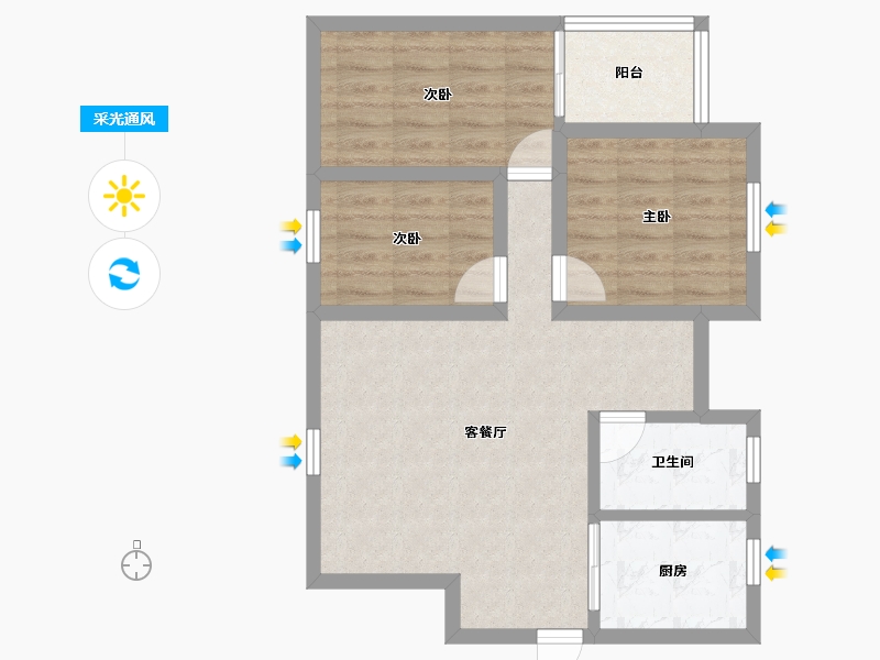 广东省-深圳市-时代骄子大厦-66.07-户型库-采光通风