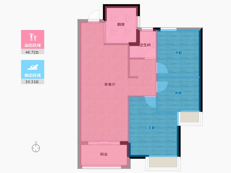 福建省-福州市-名城银河湾-69.60-户型库-动静分区