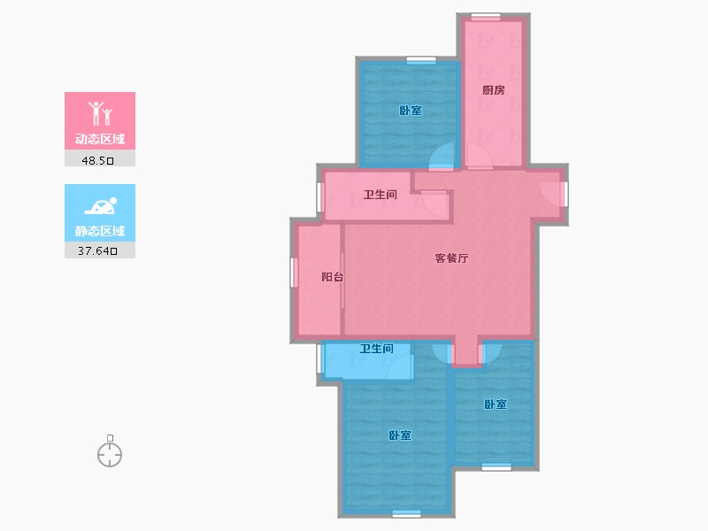 广东省-深圳市-同乐大厦-75.95-户型库-动静分区