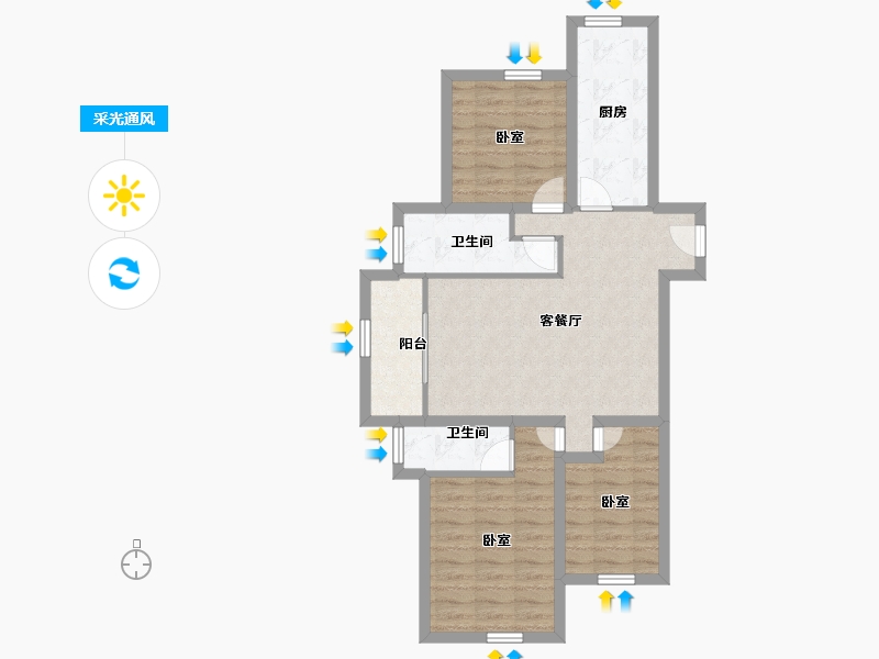 广东省-深圳市-同乐大厦-75.95-户型库-采光通风