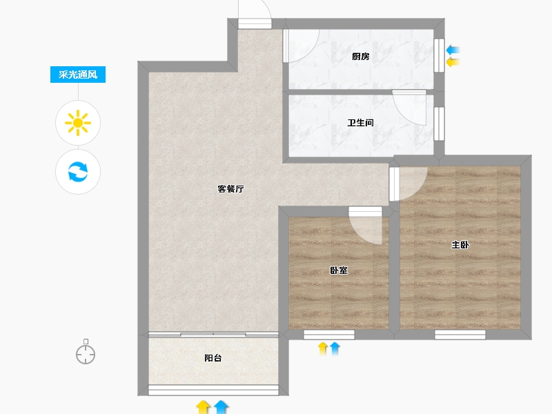 广东省-深圳市-天朗风清-54.43-户型库-采光通风