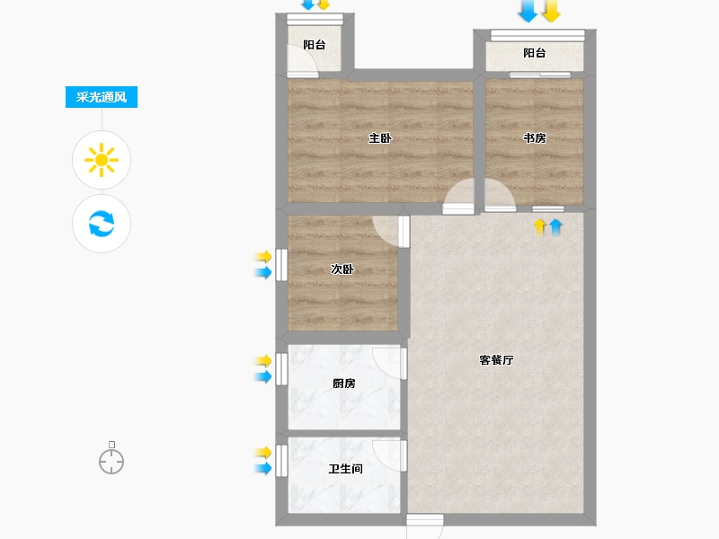 广东省-深圳市-向南瑞峰花园-51.19-户型库-采光通风