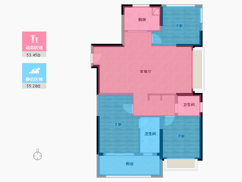 安徽省-合肥市-伟星都荟之门-97.60-户型库-动静分区