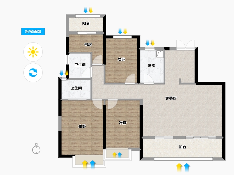 福建省-福州市-名城银河湾-116.00-户型库-采光通风