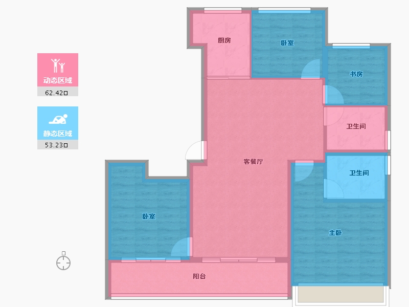 河南省-郑州市-保亿·豫景晨园-104.80-户型库-动静分区