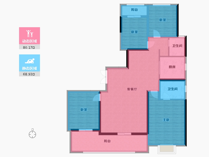 河南省-郑州市-信达天樾九章-134.40-户型库-动静分区