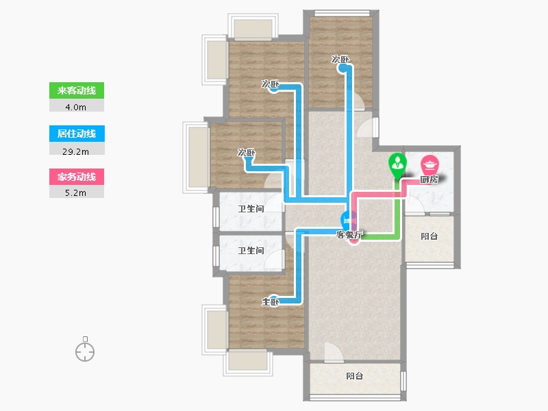 湖南省-长沙市-北辰三角洲奥城-E5区-119.14-户型库-动静线