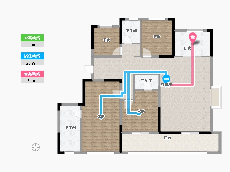 浙江省-台州市-绿城·明月听澜-140.00-户型库-动静线