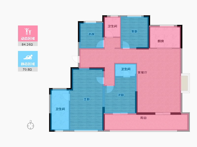 浙江省-台州市-绿城·明月听澜-140.00-户型库-动静分区