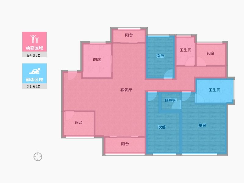 广东省-深圳市-宏发世纪城二期-121.82-户型库-动静分区