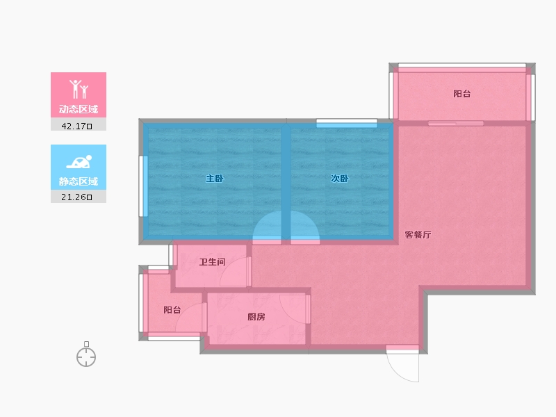 广东省-深圳市-鼎太风华(七期)-55.88-户型库-动静分区