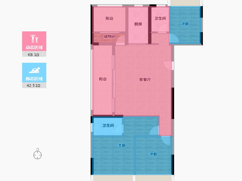 湖南省-长沙市-金地都会风华-99.97-户型库-动静分区