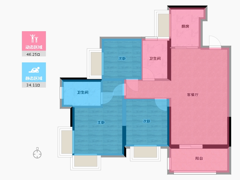 广东省-深圳市-颐峰名庭-71.31-户型库-动静分区