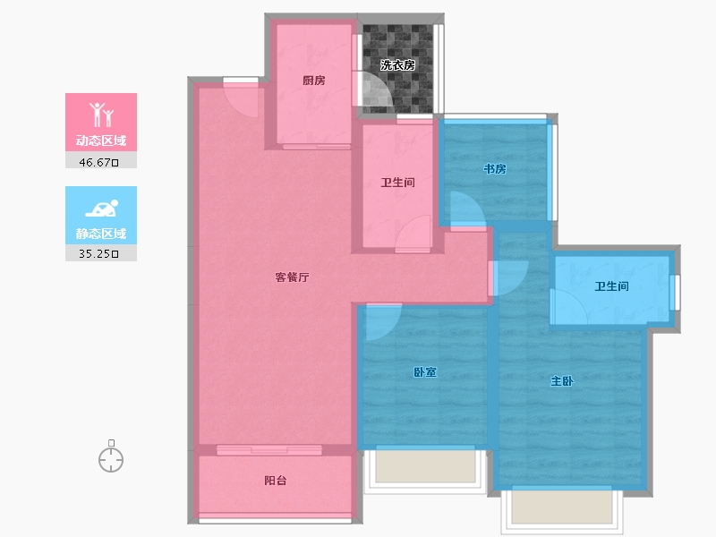 广东省-惠州市-星河传奇-75.39-户型库-动静分区