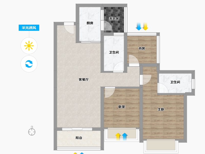 广东省-惠州市-星河传奇-75.39-户型库-采光通风