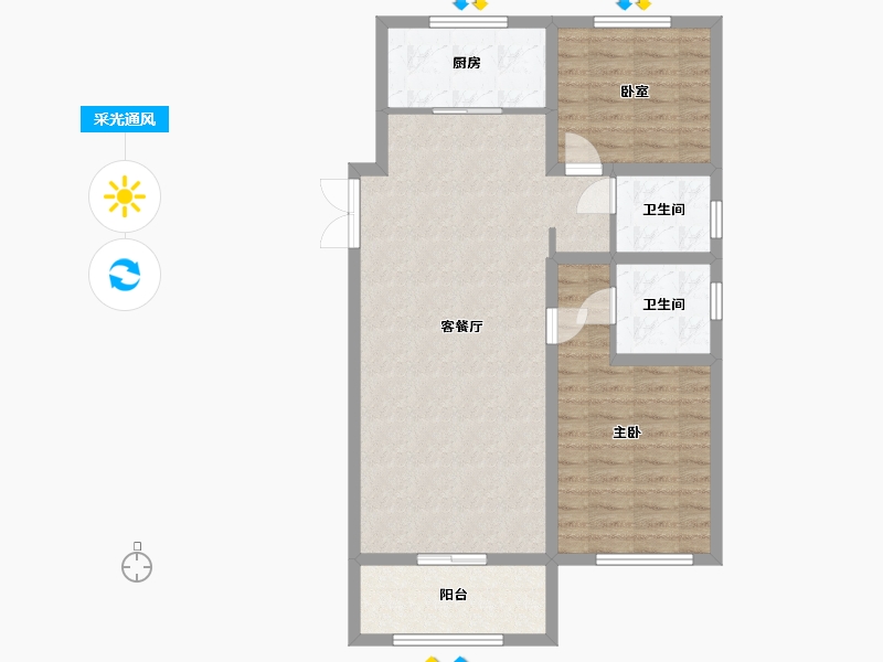 青海省-海东市-海东公园壹号-95.26-户型库-采光通风