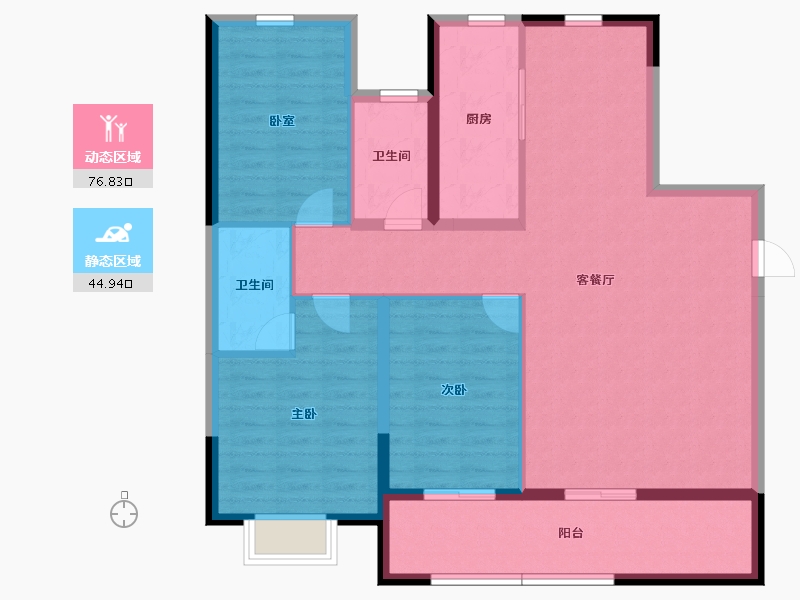 山东省-潍坊市-绿城·江南赋雅园-110.37-户型库-动静分区