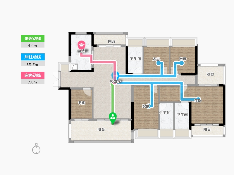 广东省-惠州市-鑫洲湖心岛1号-160.80-户型库-动静线