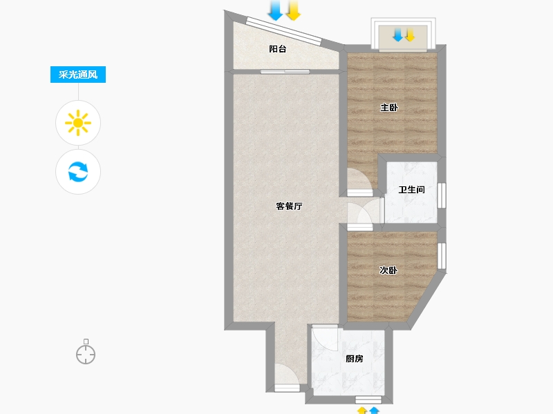 广东省-深圳市-丰泽湖山庄-57.20-户型库-采光通风