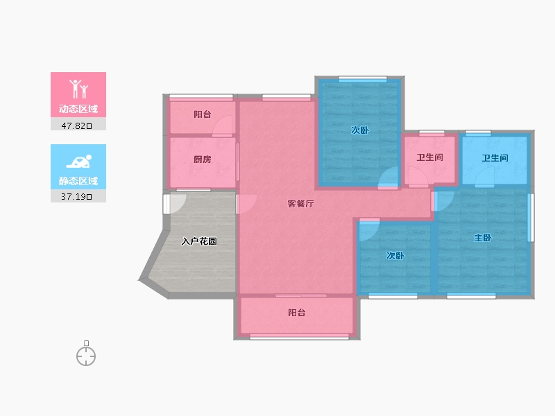 广东省-深圳市-鸿荣源禧园-84.80-户型库-动静分区