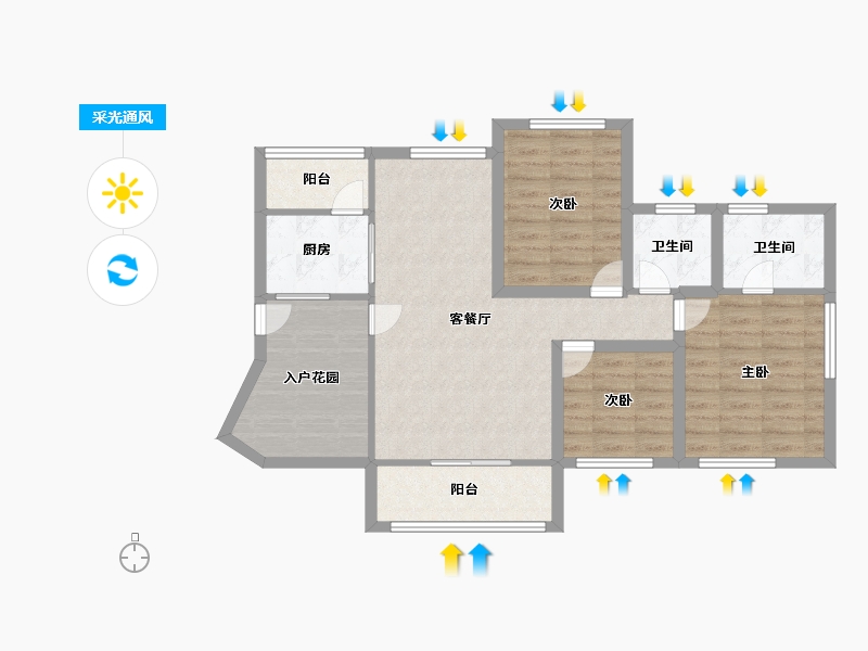 广东省-深圳市-鸿荣源禧园-84.80-户型库-采光通风