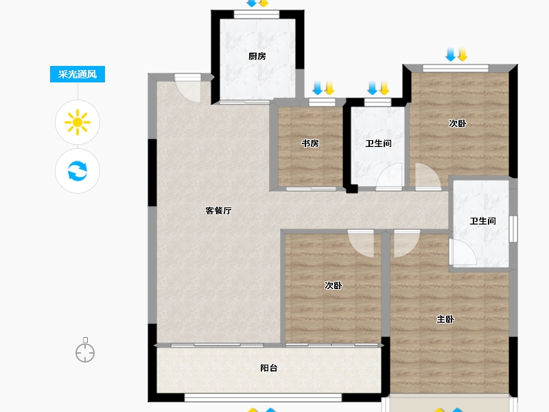 浙江省-丽水市-丽水建发·养云-95.20-户型库-采光通风