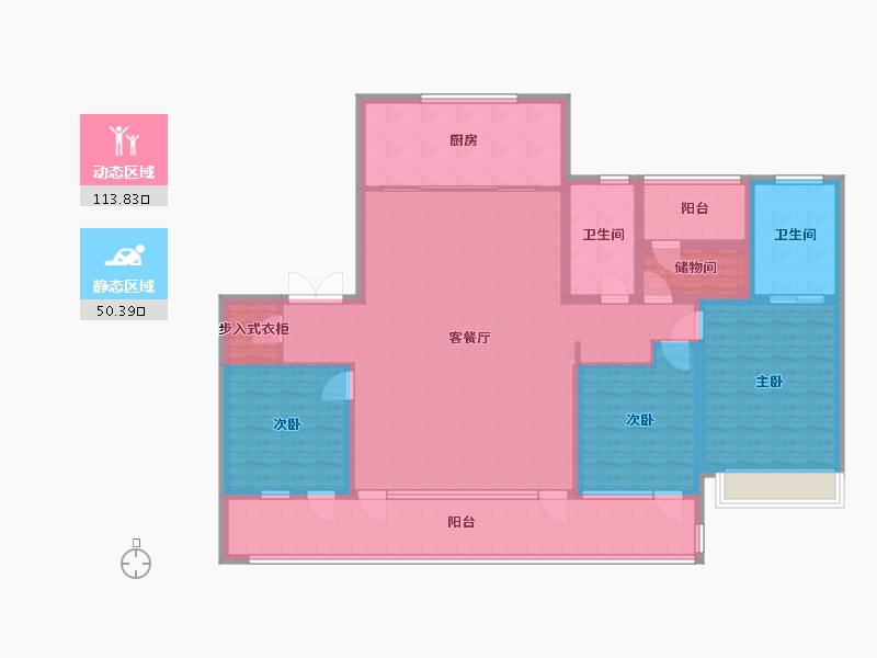 山东省-青岛市-唐岛湾·君汇-148.29-户型库-动静分区