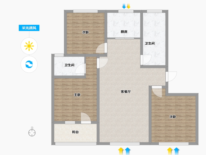 河北省-承德市-康宁府-125.00-户型库-采光通风