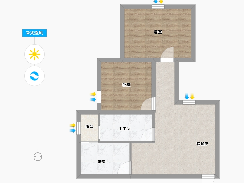 广东省-深圳市-缤纷时代家园-55.17-户型库-采光通风