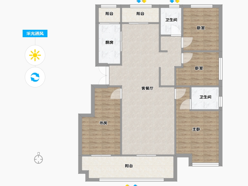 江西省-景德镇市-兴丰嘉园-111.10-户型库-采光通风