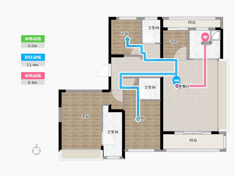 浙江省-台州市-绿城·柳岸晓风-140.00-户型库-动静线