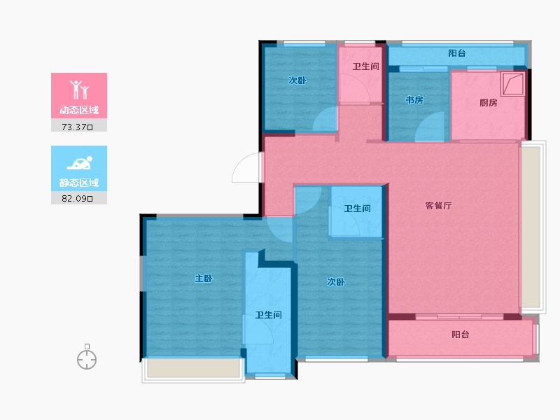 浙江省-台州市-绿城·柳岸晓风-140.00-户型库-动静分区