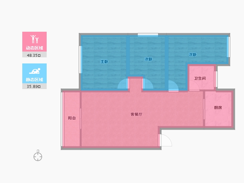 广东省-深圳市-前海花园-74.64-户型库-动静分区