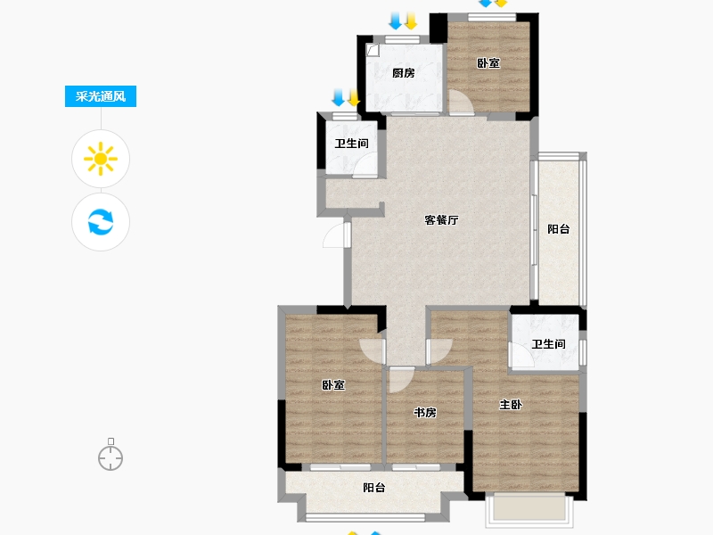 浙江省-绍兴市-溪上云庐-103.01-户型库-采光通风