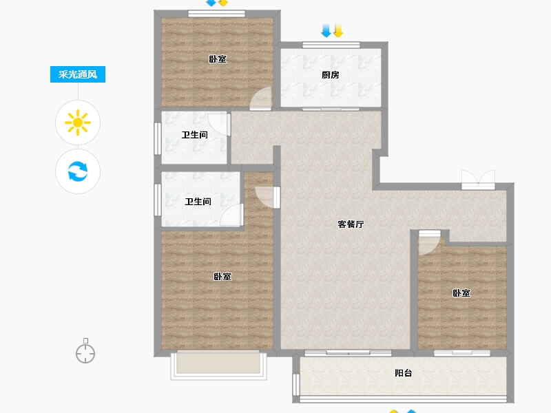 山西省-晋城市-浩翔·云玺-118.40-户型库-采光通风