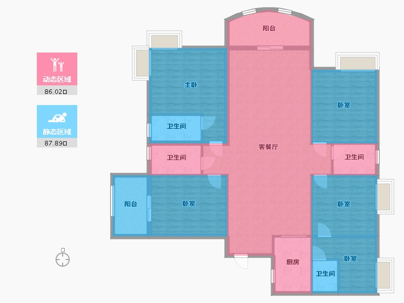 福建省-泉州市-御殿花园-157.10-户型库-动静分区