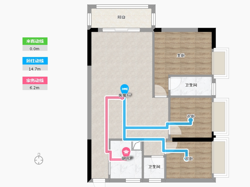 广东省-梅州市-东润华庭-73.30-户型库-动静线