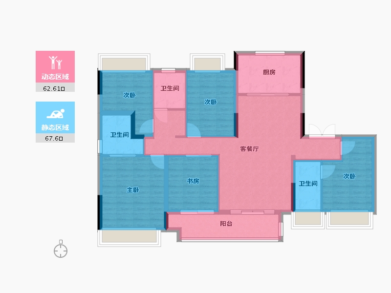 贵州省-遵义市-万达生态城-117.39-户型库-动静分区